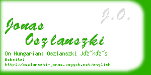 jonas oszlanszki business card